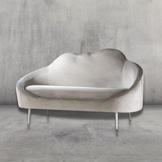 Cloud Sofa aus Metall und Samt - Graue farbe