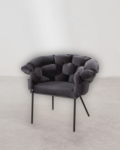 "Connect" Stuhl/Sessel aus Stoff und Metall in Anthrazit mit modernem Design.