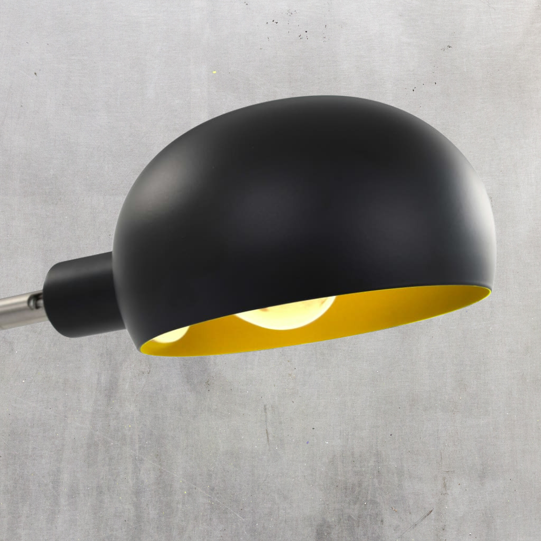 Elegante Stehlampe 200 cm, 5 x E14, Schwarz und Gold - Höhenverstellbares Design