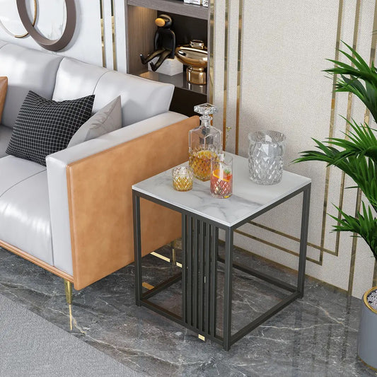 Massiver Marmor Couchtisch - Perfekt als Sofa-Seitentisch oder Nachttisch Möbel