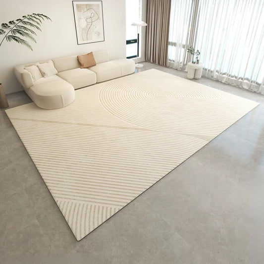 Cremefarbener Linien-Teppich für ein elegantes und zeitgemäßes Zuhause