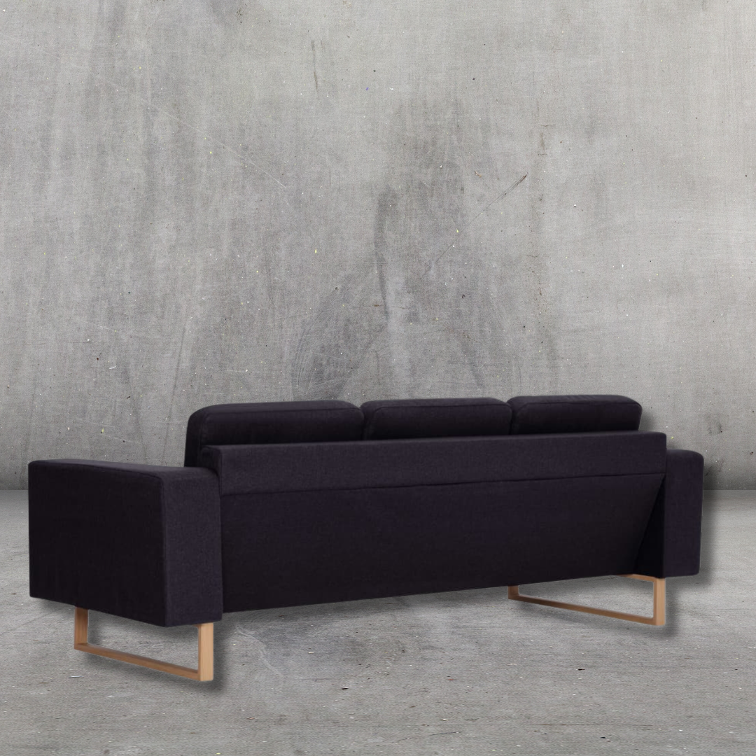 Modernes 3-Sitzer-Sofa in Schwarz aus Stoff