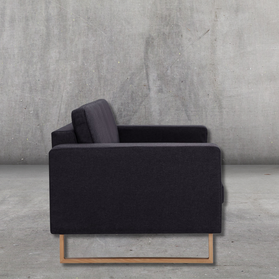 Modernes 3-Sitzer-Sofa in Schwarz aus Stoff