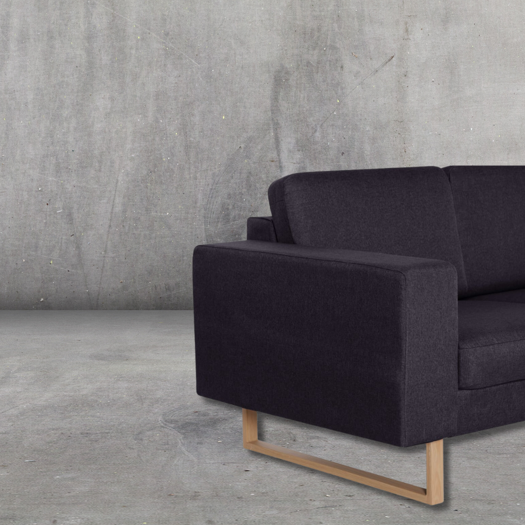 Modernes 3-Sitzer-Sofa in Schwarz aus Stoff