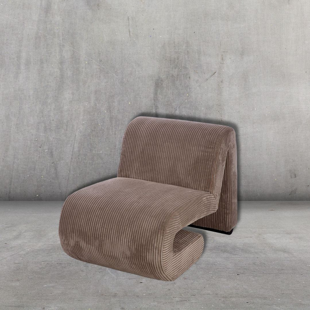 Eleganter Stoff-Sessel "Poltrana" in neutralem Beige-Ton