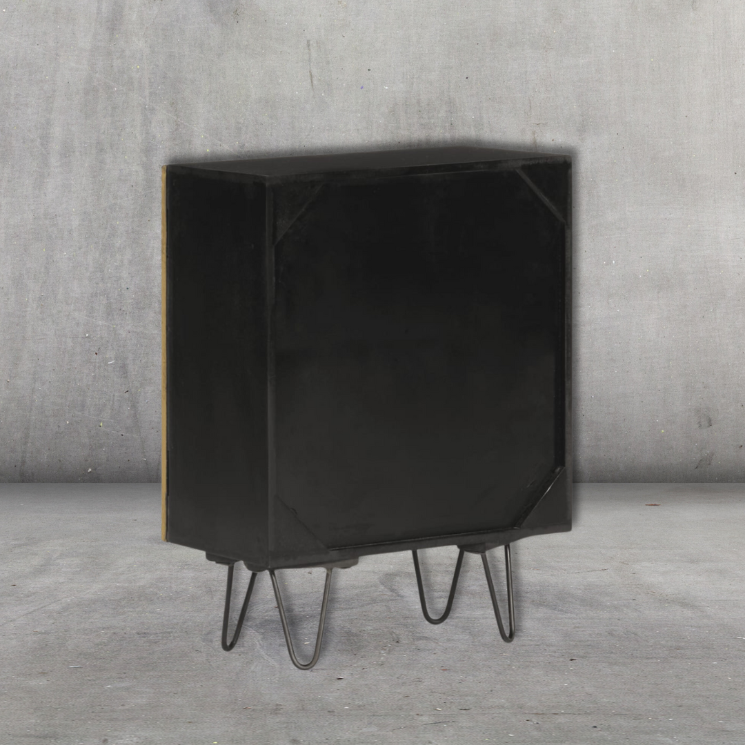 Sideboard aus Massivholz Mango - Gold, 55x30x75 cm